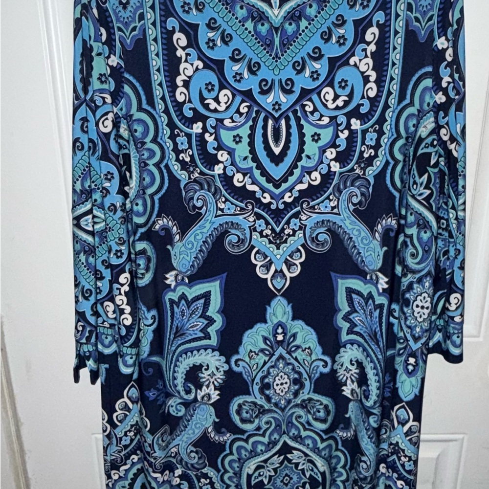 Chico's Blue and Black Paisley Shift Dress Size 3 XL (16)